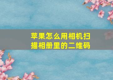 苹果怎么用相机扫描相册里的二维码