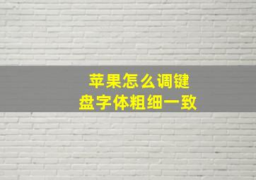 苹果怎么调键盘字体粗细一致