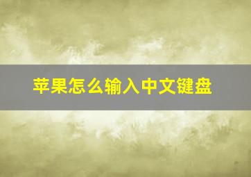 苹果怎么输入中文键盘