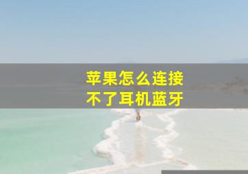 苹果怎么连接不了耳机蓝牙