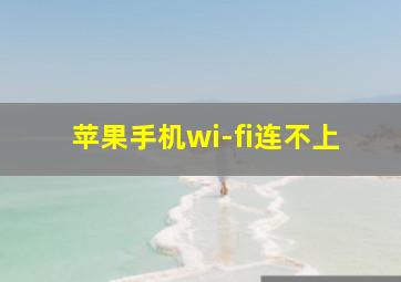 苹果手机wi-fi连不上