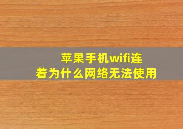 苹果手机wifi连着为什么网络无法使用