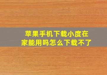 苹果手机下载小度在家能用吗怎么下载不了