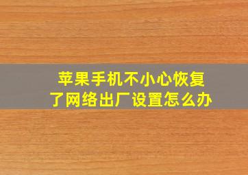 苹果手机不小心恢复了网络出厂设置怎么办