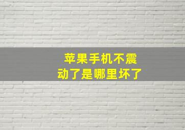 苹果手机不震动了是哪里坏了