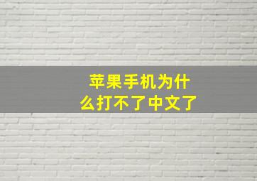 苹果手机为什么打不了中文了