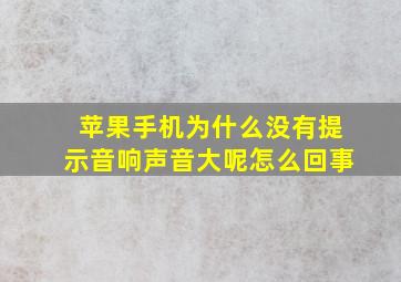 苹果手机为什么没有提示音响声音大呢怎么回事