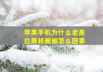 苹果手机为什么老是白屏转圈圈怎么回事