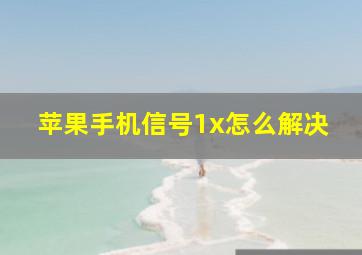 苹果手机信号1x怎么解决