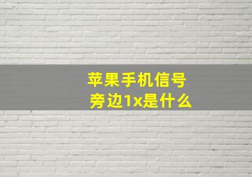 苹果手机信号旁边1x是什么