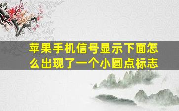 苹果手机信号显示下面怎么出现了一个小圆点标志