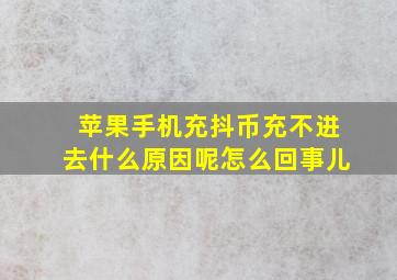 苹果手机充抖币充不进去什么原因呢怎么回事儿