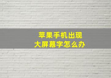 苹果手机出现大屏幕字怎么办