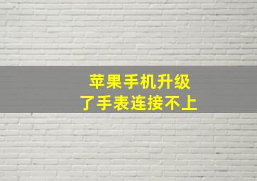 苹果手机升级了手表连接不上