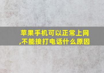 苹果手机可以正常上网,不能接打电话什么原因