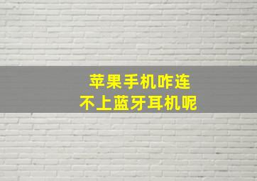 苹果手机咋连不上蓝牙耳机呢