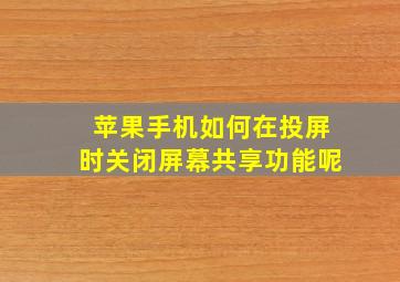 苹果手机如何在投屏时关闭屏幕共享功能呢