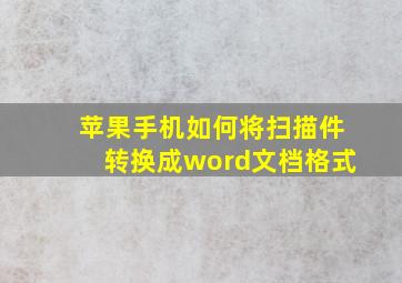 苹果手机如何将扫描件转换成word文档格式