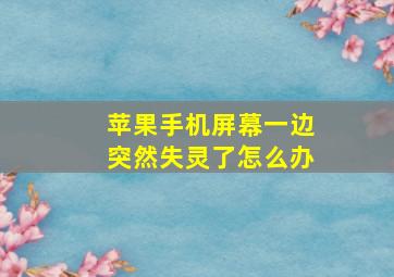 苹果手机屏幕一边突然失灵了怎么办