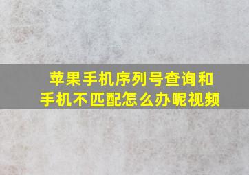 苹果手机序列号查询和手机不匹配怎么办呢视频