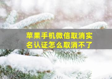 苹果手机微信取消实名认证怎么取消不了