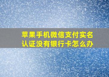 苹果手机微信支付实名认证没有银行卡怎么办