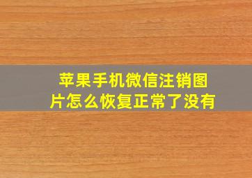 苹果手机微信注销图片怎么恢复正常了没有