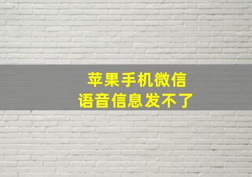 苹果手机微信语音信息发不了