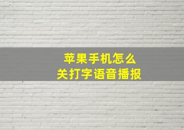 苹果手机怎么关打字语音播报