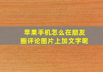 苹果手机怎么在朋友圈评论图片上加文字呢