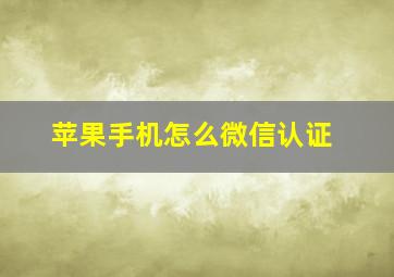 苹果手机怎么微信认证