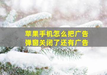 苹果手机怎么把广告弹窗关闭了还有广告