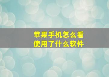 苹果手机怎么看使用了什么软件