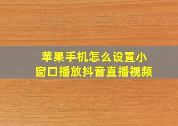 苹果手机怎么设置小窗口播放抖音直播视频