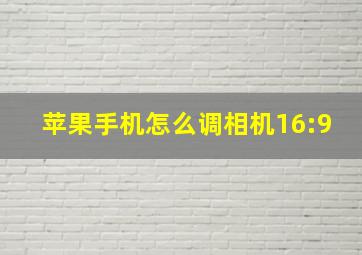 苹果手机怎么调相机16:9