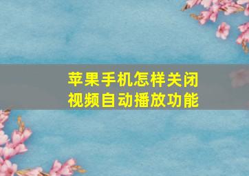 苹果手机怎样关闭视频自动播放功能