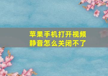 苹果手机打开视频静音怎么关闭不了