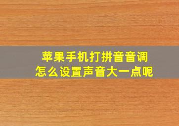 苹果手机打拼音音调怎么设置声音大一点呢