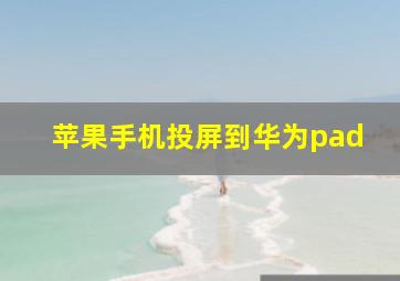 苹果手机投屏到华为pad