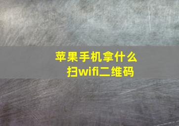 苹果手机拿什么扫wifi二维码