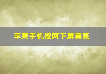 苹果手机按两下屏幕亮