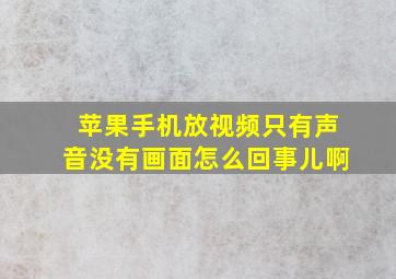 苹果手机放视频只有声音没有画面怎么回事儿啊