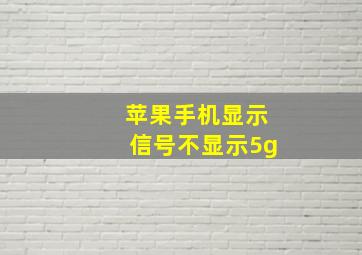 苹果手机显示信号不显示5g