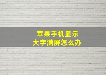 苹果手机显示大字满屏怎么办