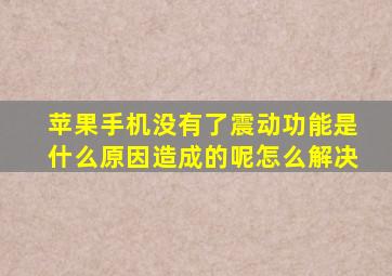 苹果手机没有了震动功能是什么原因造成的呢怎么解决