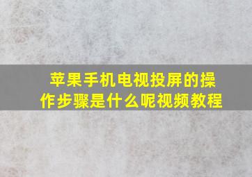 苹果手机电视投屏的操作步骤是什么呢视频教程