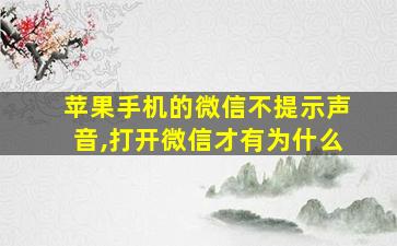 苹果手机的微信不提示声音,打开微信才有为什么