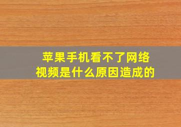 苹果手机看不了网络视频是什么原因造成的