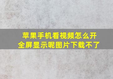 苹果手机看视频怎么开全屏显示呢图片下载不了