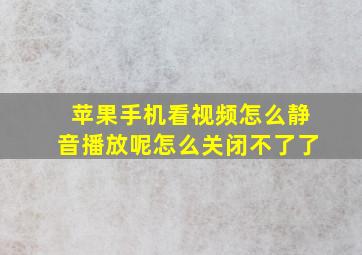 苹果手机看视频怎么静音播放呢怎么关闭不了了